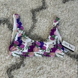 Dippin’ Daisies Floral Print Bikini Top